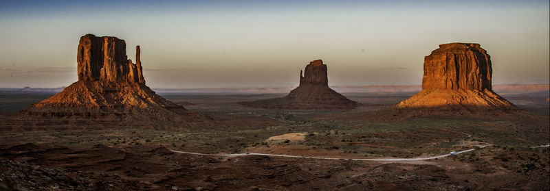 Panoramic view of monument valley