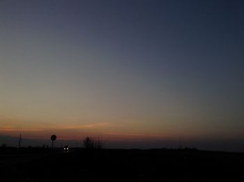 Silhouette landscape at sunset