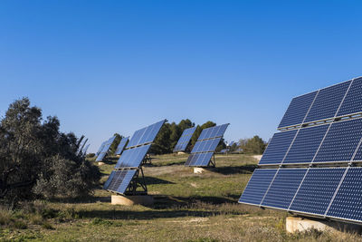 Solar panels in a rural landscape in spain