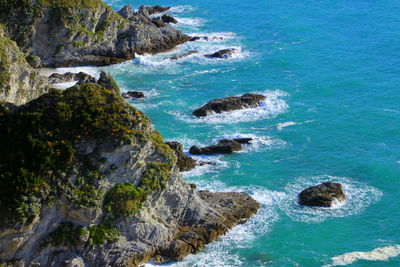 High angle view of sea against sky