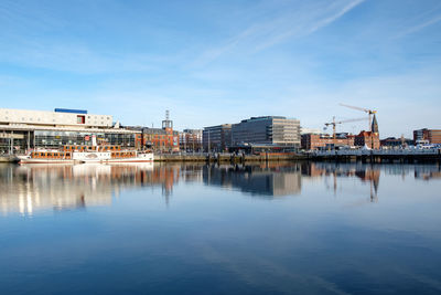 Reflection of city in water