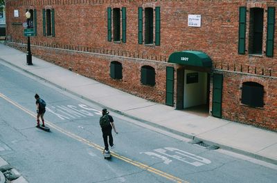 People walking on road