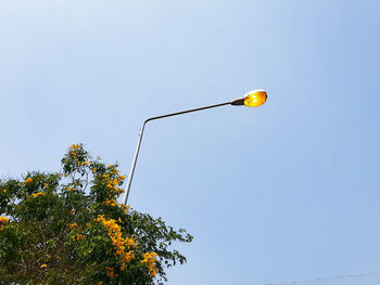 Low angle view of street light against clear sky