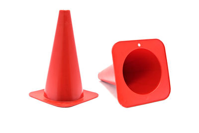 Close-up of red flag against white background