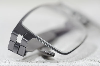 Close-up of mobile phone on table