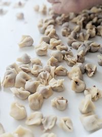 High angle view of coffee beans on table