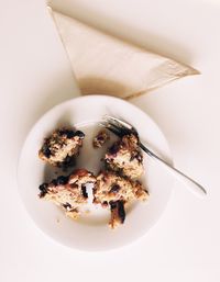 High angle view of dessert in plate