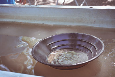 High angle view of drink in bowl