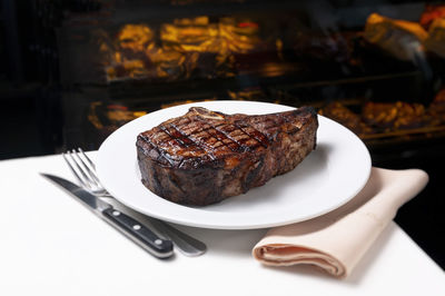 Close-up of food on table