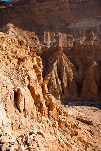 Aerial view of rock formations