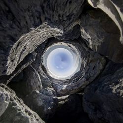 Low angle view of rock formation