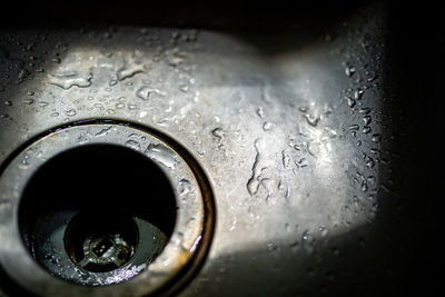 Close-up of water drops on glass