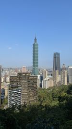 View of buildings in city against sky