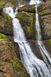 View of waterfall in forest