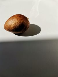 High angle view of lemon on table against white background