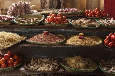 Various fruits for sale in market