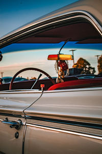 Vintage car with dice