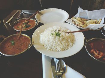 Close-up of served food