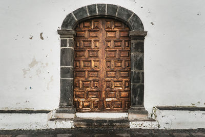 Closed door of old building