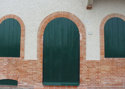 Brick wall with windows