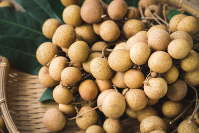 High angle view of fruits for sale at market stall