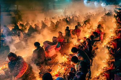 People enjoying at music concert