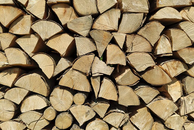 Full frame shot of firewood