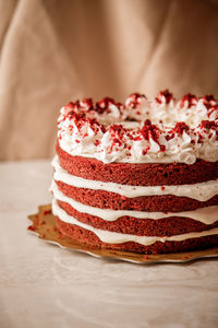 Close-up of cake on table