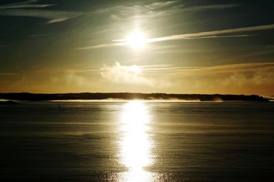 Scenic view of sunset over river