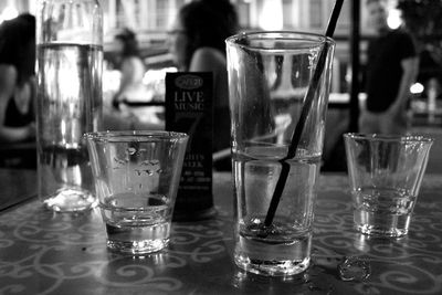 Close-up of wine glasses