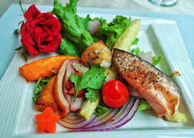 Close-up of food on plate