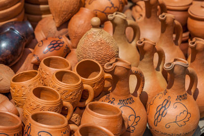 High angle view of various for sale at market stall