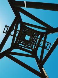 Low angle view of staircase against clear sky