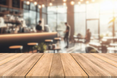 Close-up of wooden table