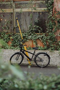 Bicycle parked on street