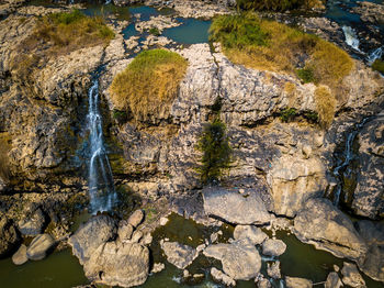 Scenic view of waterfall