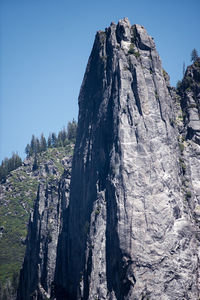 Scenic view of rocky mountains against clear sky