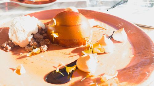 Close-up of ice cream in plate
