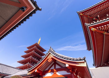 Low angle view of temple against sky