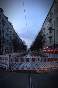 Railroad tracks in city