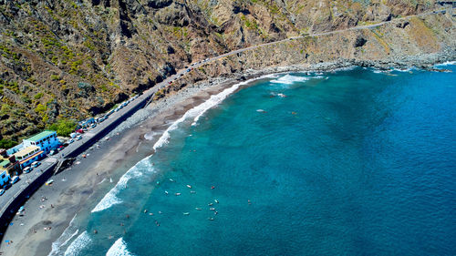 Roques de las bodegas tenerife spain drone photo