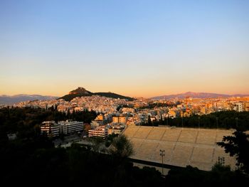 View of cityscape at night