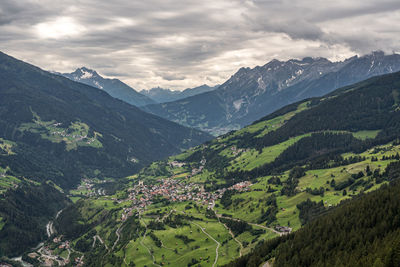 Scenic view of mountains against sky