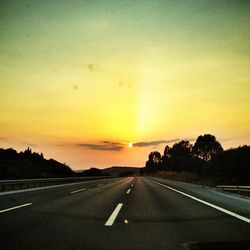 Country road at sunset