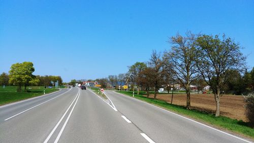 View of highway against clear sky