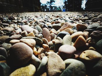 Close-up of stones on pebbles