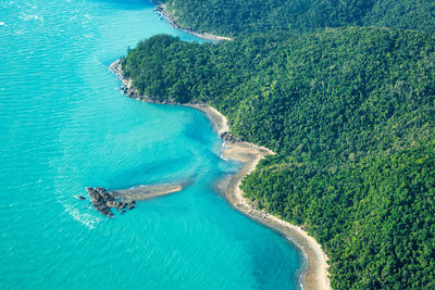 High angle view of island amidst sea