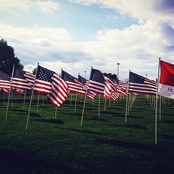 American flag against sky