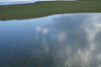 High angle view of lake