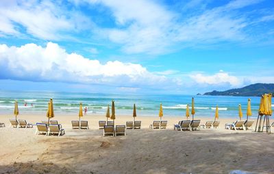 Scenic view of beach against sky